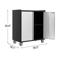 thumbnail image 3 of BouPower 35 Inch High Rolling Metal Storage Cabinet with Lockable Door, Heavy‑Duty Steel Tool Cabinet with Wheels, Adjustable Shelves & Desktop for Garage Home Office Basement Workshop, 3 of 6