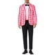 thumbnail image 2 of INSPIRAR CHIC Traje de Día del Padre para Hombre, Blazer de Cuadros Gingham de Un Solo Botón, Corte Regular, Solapa Muesca, Rojo y Blanco, 2 of 5