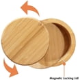 thumbnail image 4 of Boîte de Rangement en Bambou avec Couvercle à Bascule Magnétique, 9 * 9 * 7 cm, 4 of 5