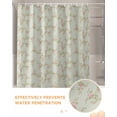 thumbnail image 6 of Pastoral Pink Flower Shower Curtain Set ，Waterproof Fabric Shower Curtains Fall Leaf Green Background Country Floral Shower Curtains for Bathroom,Bathroom Decor 66"x72", 6 of 7