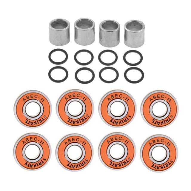 Juego De 8 Rodamientos De Skateboard Abec 11 Con Espaciadores, Arandelas Naranja Sunnimix Rodamiento de patineta