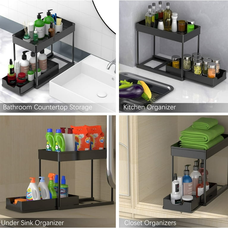 2-Pack Under Sink Organizers and Storage with Sliding Drawer, 2