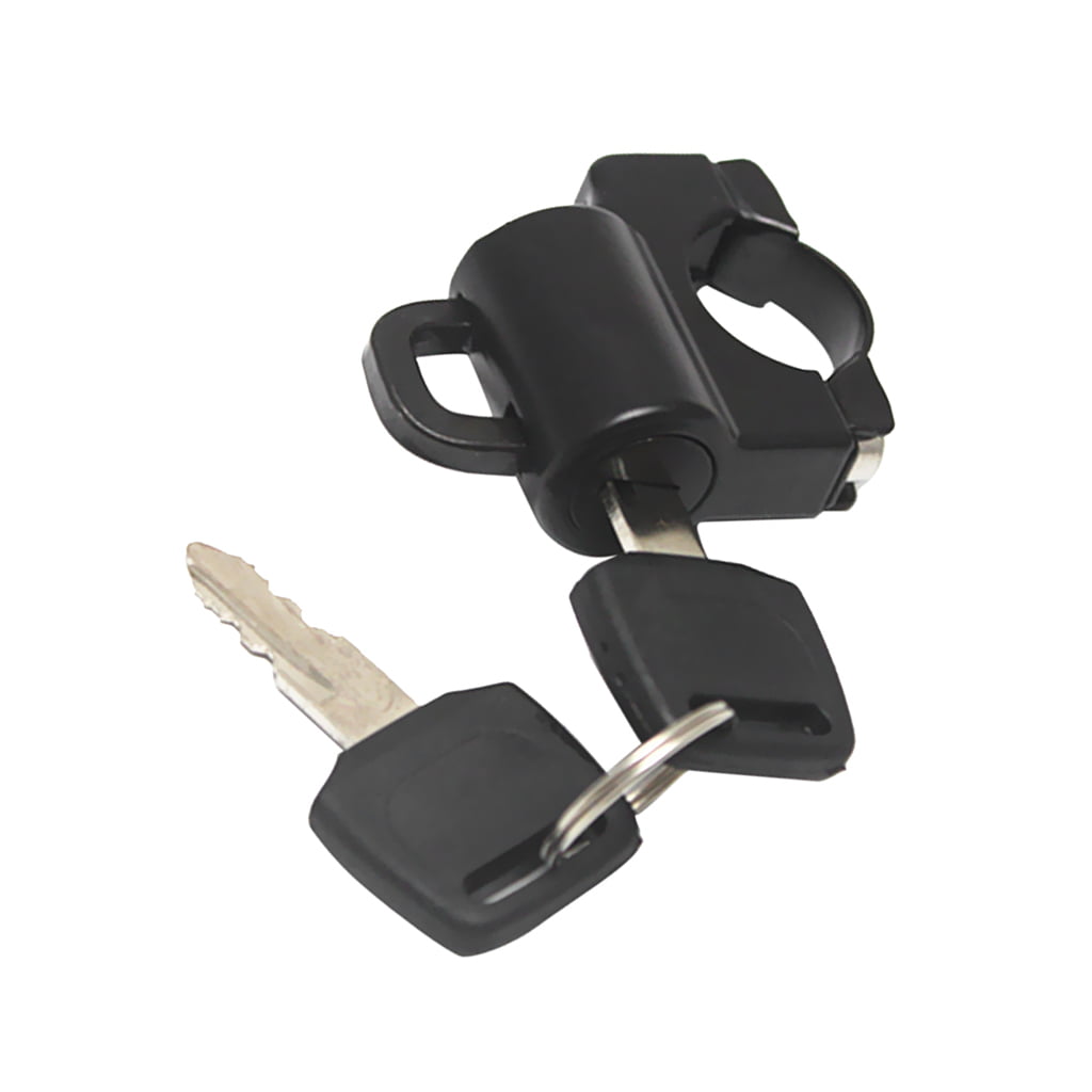 Helmschlösser 22mm 7/8'' Handlebar Helmet Lock & Keys Anti-theft Aluminum Black 