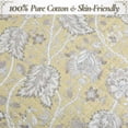 thumbnail image 5 of Cozy Line Home Fashions Flaxen Yellow Tan Brown Floral 3 Piece Cotton Quilt Bedding Set, 5 of 8