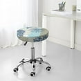 thumbnail image 7 of Xecao's Algae Corals and Seashells Print Stool Covers offer stylish, washable protection for PU round bar stools, perfect for home or commercial use., 7 of 7