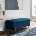 thumbnail image 3 of Kithkasa Modern Storage Bench,Tufted Velvet Seat for End of Bed,Blue, 3 of 8