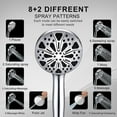 thumbnail image 6 of Rain Shower Head, 10" High Pressure Rain Shower Head with with 11 Inch Extension Arm, 10-mode Handheld Shower Head with Holder/Hose, Chrome, 6 of 8