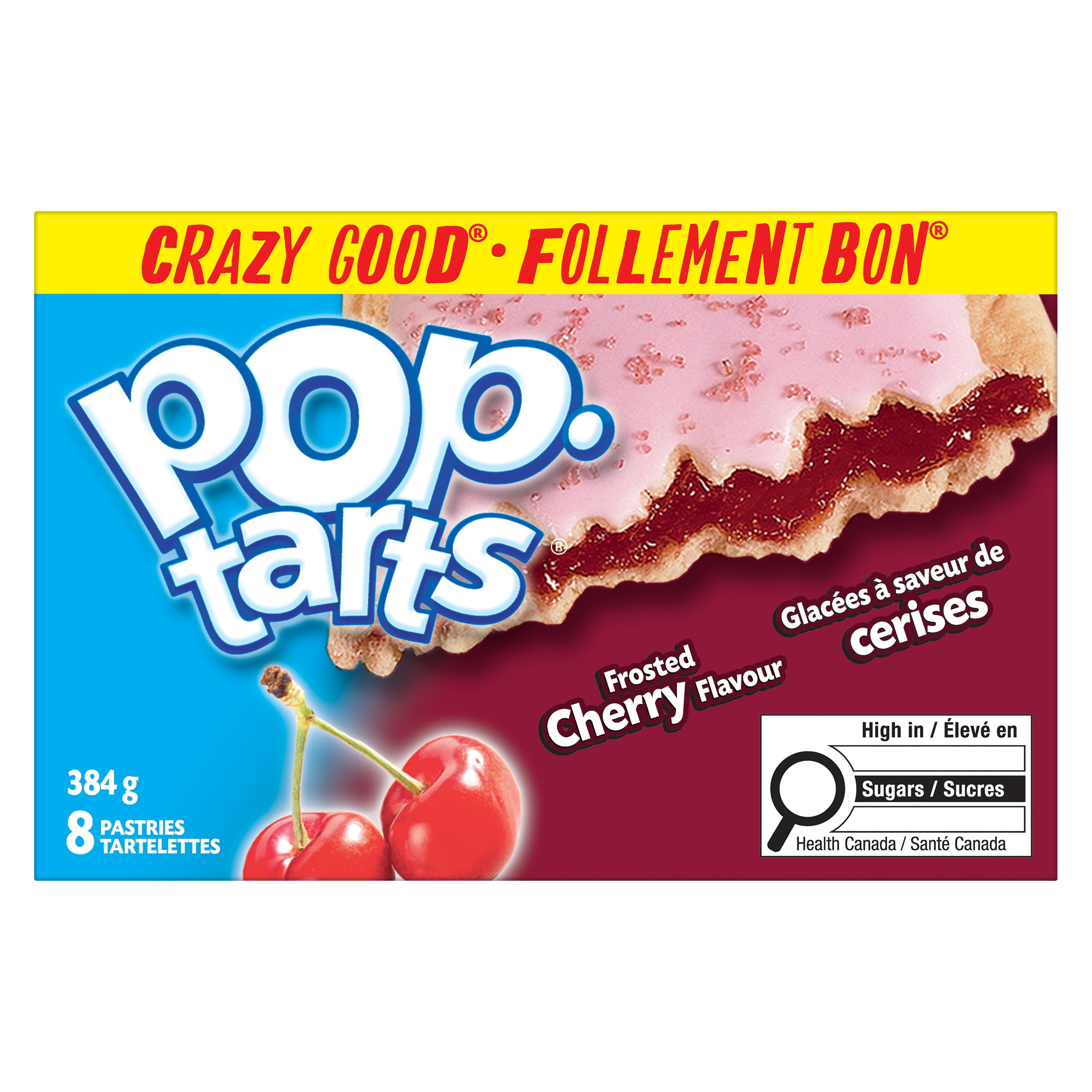 Pop-Tarts® Frosted Cherry Flavour Pastries, 384 g, 8 Pastries, PT FRSTD CHRY PSTRS 384GMX12