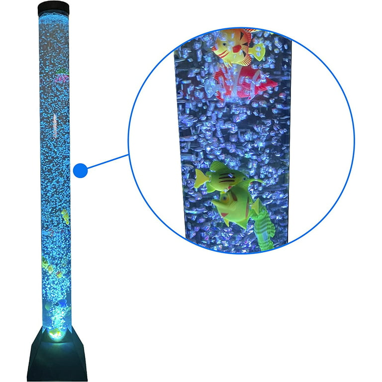 EasyGo Product Floor Fish Aquarium Room Autism Sensory Bubble Tube Light  Lamp, 4 Foot (48in), 20 Color Changing LED 