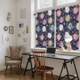 thumbnail image 5 of Easter Bunny Tier Curtains 54 Inch Length, Colorful Eggs Spring Leaves Daisy Navy Blue Cafe Short Curtains for Bathroom Over Sink, Small Kitchen Curtain Light Filtering Drapes 2 Panels 27.5"Wx54"L, 5 of 8