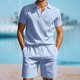 thumbnail image 1 of WILLBEST Traje de Verano para Hombre, de Carga Corta, Holgado, Informal, Transpirable, de Manga Corta, de Lino, 1 of 8
