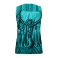 thumbnail image 4 of iHengLiXing Plus Size Spring Tops for Women 2026 Dressy Casual Women's Ethnic Style Tassels Printed Sleeveless Tank Blue M, 4 of 5