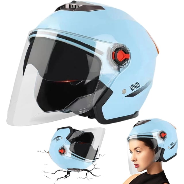 Moto Jet para Adultos GUANGLU Con Doble Visera () Azul