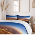 thumbnail image 6 of Ambesonne Landscape Duvet Cover Sets, Twilight City, 2-Queen, Brown Orange Blue, 6 of 7
