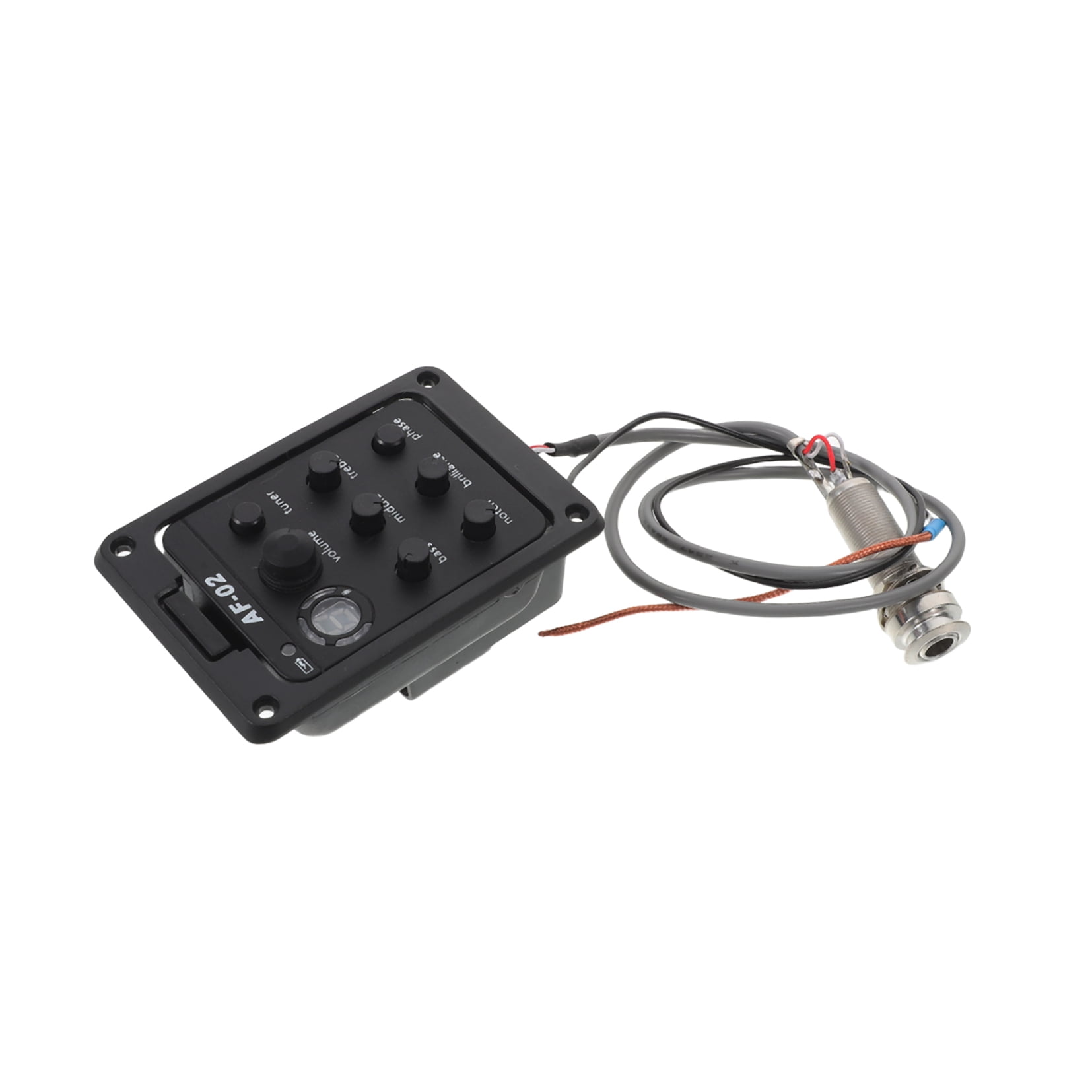 DEEPCRAFF Acoustic Guitar Electronics Kit Black Side Mounted Preamp with Built in Tuner and Piezo Pickup