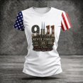 thumbnail image 4 of Women's 911 25th Anniversary Tshirt We Will Never Forget 9/11 Tee Vintage 911 Memorial 25th Anniversary Tee Tops, 4 of 6