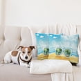 thumbnail image 4 of Ambesonne Tropical Throw Pillow Cover 2 Pack, Sunglasses Reflection Tree, 20", Pale Blue Mustard White, 4 of 5