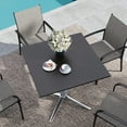 thumbnail image 4 of MF Studio 31" Square Metal Outdoor Patio Bistro Dining Table for 4, Black, 4 of 10