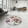thumbnail image 3 of Ahgly Company Indoor Round Patterned Rosy Purple Novelty Area Rugs, 6' Round, 3 of 6