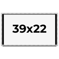 39x22 Frame Brushed Silver Solid Wood Picture Frame | 0.75 Inch Moulding Width | Rabbet Depth 0.75