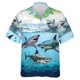 thumbnail image 3 of Camisa hawaiana con estampado 3D de tiburón divertido para hombre, blusa con gráfico de animales, camisas hawaianas informales de verano para vacaciones, blusa con solapa de surf de manga corta, 3 of 5
