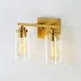 thumbnail image 4 of Kawoti  2-Light Dimmable Bathroom Vanity Light with Clear Glass Shade Antiqued Brass, 4 of 5