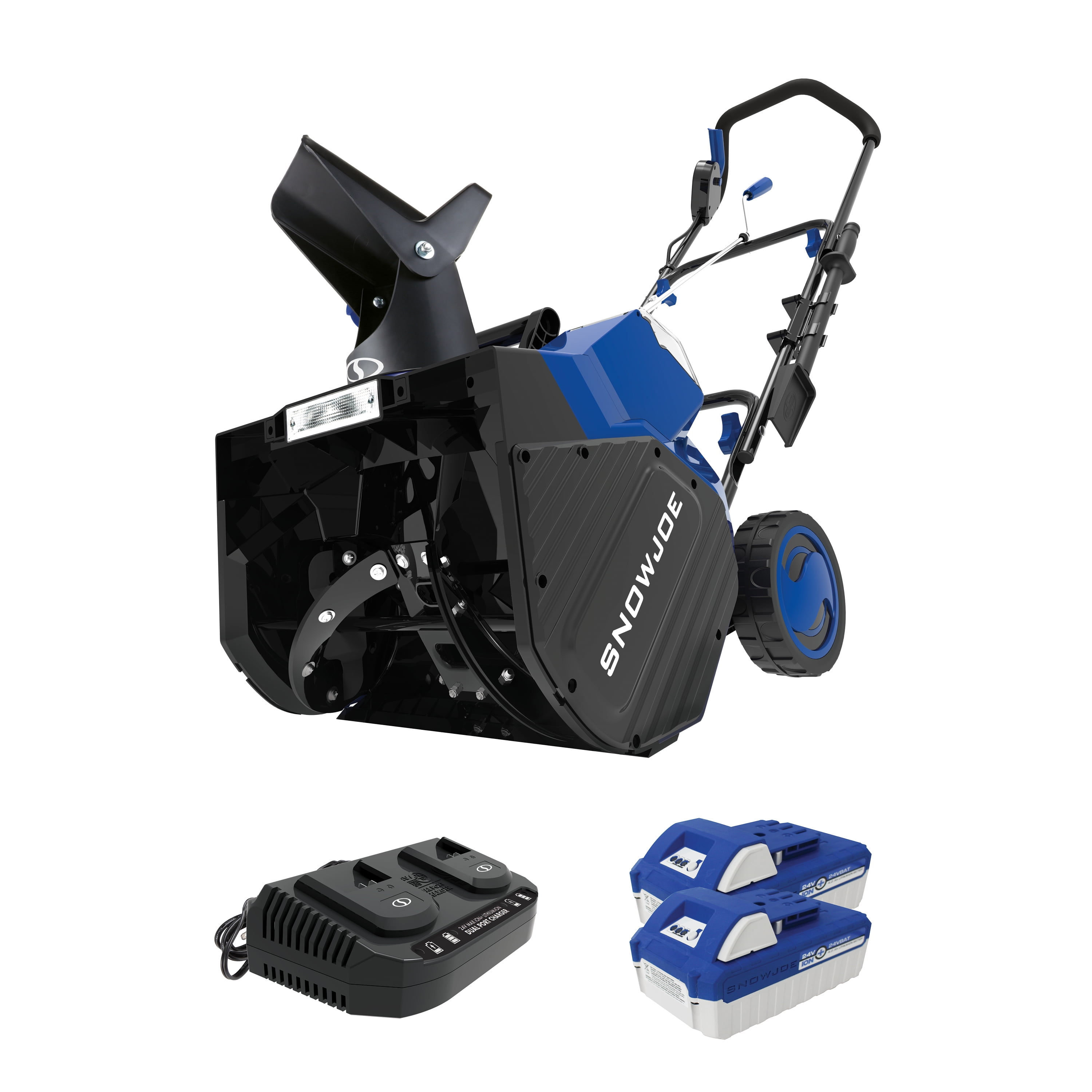 Snow Joe 48V 18-inch Single-Stage Cordless Snow Blower W/ Headlight, Brushless 1200W Motor, 2 x 4.0-Ah Batteries & Charger - image 3 of 18