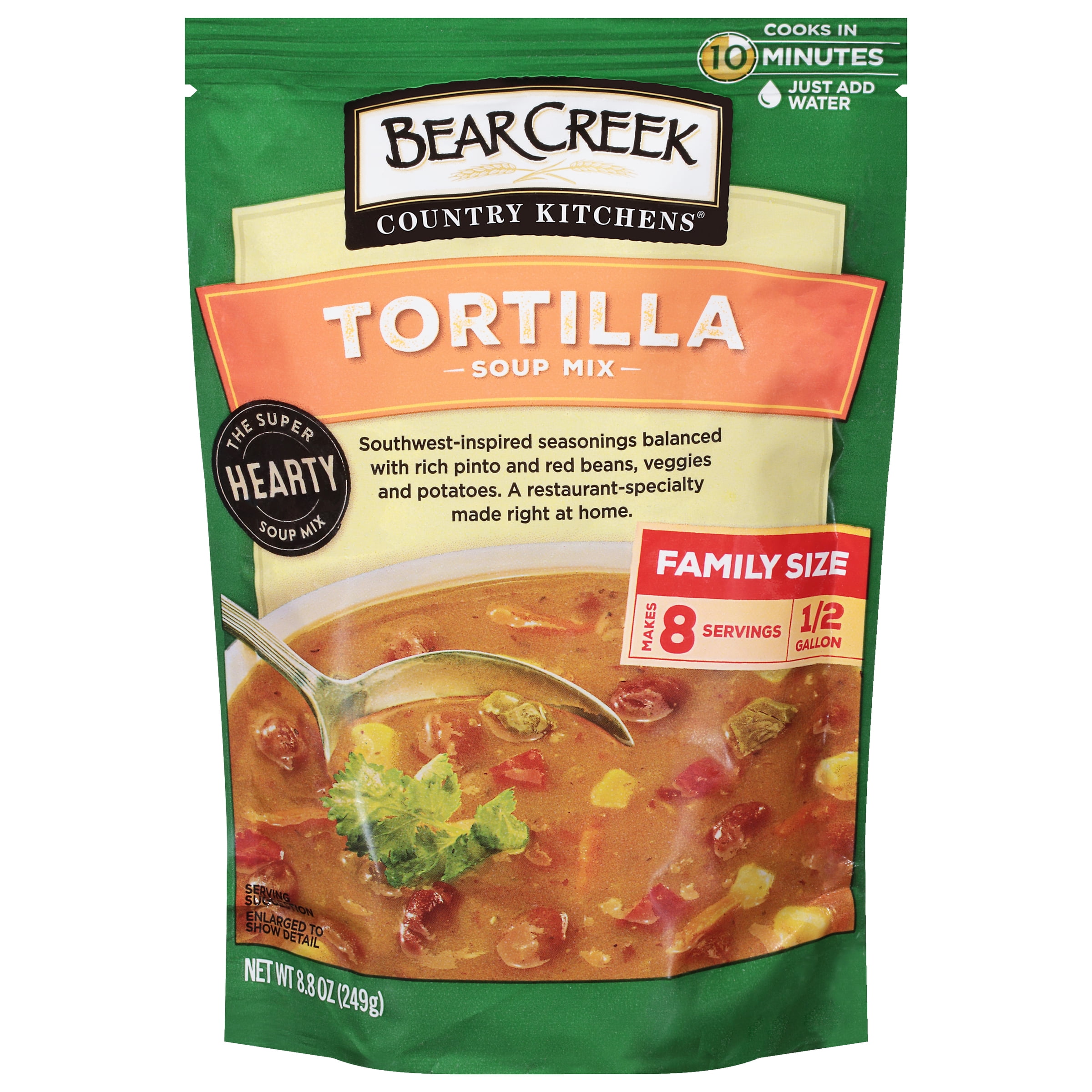 (3 pack) Bear Creek Country Kitchens Tortilla Soup Mix, Family Size, 8.8 oz Pouch