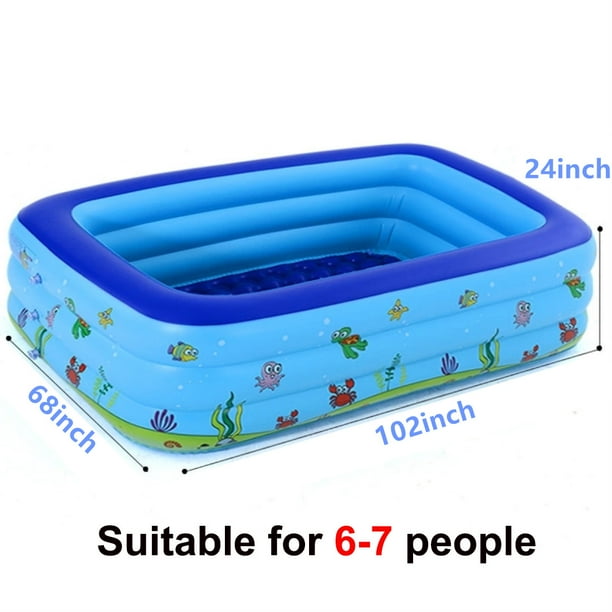 Large Inflatable Pool, Inflatable Swimming Pools Kiddie Pool Blow Up Pool Family Swimming Pool