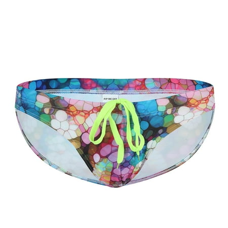 

Knosfe Mens Sexy Underwear Soft Swimming Trunks Printed Bikini Briefs XL