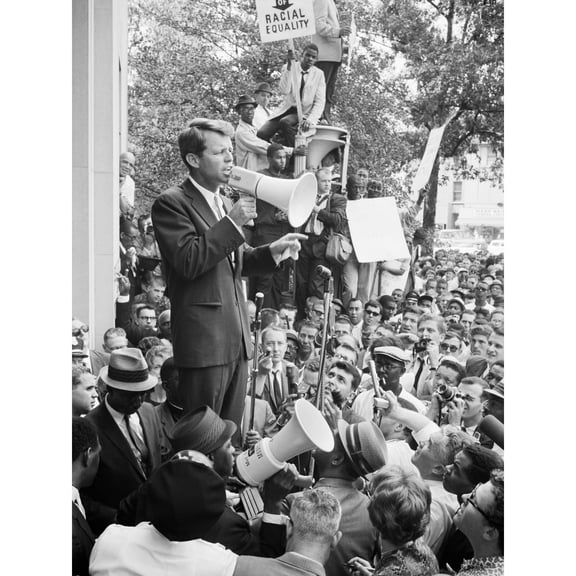Leffler US Attorney General Robert Kennedy Crowd Photo Extra Large XL Wall Art Poster Print