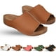 thumbnail image 1 of Sandalias ligeras elásticas con amortiguación de suela, sandalias de plataforma, cuñas para mujer, soporte ortopédico para arco, deslizamiento plano, 1 of 7