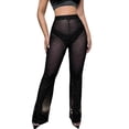 thumbnail image 2 of WILLBEST Pantalones Casuales para Mujer - Pantalones Anchos de Malla Sexys para Otoño - Diseño de Cintura Media Estilo Europeo Chica, 2 of 8