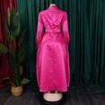 thumbnail image 5 of AURA Plus Size Lapel A Line Midi Dress Long Sleeve Button Front Belted High Waist Large Swing Elegant Fall Dress, 5 of 10