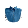 thumbnail image 2 of Denim False Collar for Women, Versatile Denim Collar, Layering Essential for Women (Dark Blue), 2 of 3