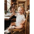 thumbnail image 6 of BemeyourBBs Newborn Baby Boy Shirt Romper Summer Clothes Lapel Neck Short Sleeve Button Down Front Jacquard Bodysuit Jumpsuit One Piece Outfits, 6 of 9