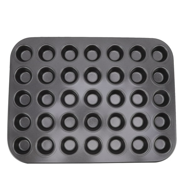 Mini moldes antiadherentes para magdalenas y muffins, moldes para hornear de cocina de acero al carbono para hornear pasteles, pan, 35 rejillas