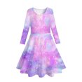 thumbnail image 4 of Gaexia 3T Long Sleeve Dresses For Toddler Girls,Rainbow Print Long Sleeve Dress For Kids Girls' Colorful Casual Dress For Ages 3 12 For Parties And Everyday Wear,Light Purple,8-9 Years, 4 of 4