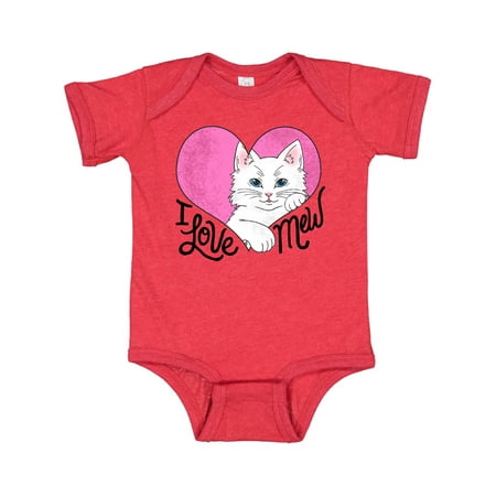 

Inktastic I Love Mew with Kitten in Heart Illustration Gift Baby Boy or Baby Girl Bodysuit
