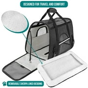 PetAmi Airline Approved Pet Carrier for Cat, Soft Sided Dog Carrier for Small Dog, Cat Travel Supplies Accessories Indoor Cats, Ventilated Pet Carrying Bag Medium Kitten Puppy, Large Heather Dark Gray