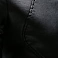 thumbnail image 5 of Maoxin Mens Jacket Men's Fashion Casual Leather Long Jacket Sleeve Lapel Pocket Zipper Fitted Top Coat Black L, 5 of 8