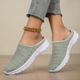 thumbnail image 6 of Women's Mesh Knit Mule Sneakers - Slip-on Backless Walking Shoes, Lightweight Breathable Casual Loafers, Comfortable Sporty Slides for Travel & Daily Wear,Green,40, 6 of 10
