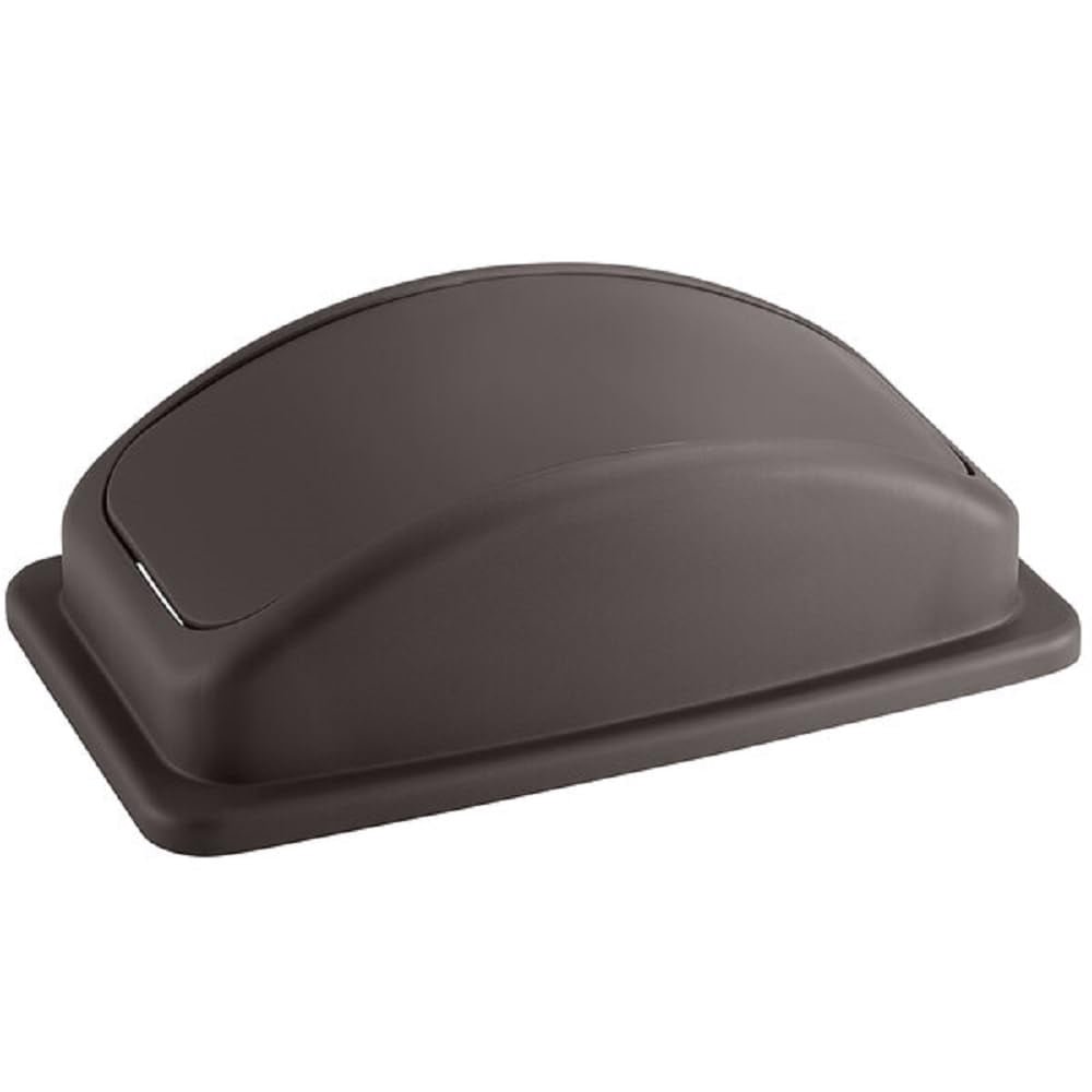 TrueCraftware- 23 Gallon Rectangular Trash Can Lid only 20-1/2" x 11-1/4" x 6-1/4" Brown Color- Wastebasket Garbage Bin Lid Recycling Bin Cover Kitchen Bathroom Bedroom Office Trash Can