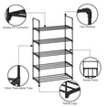 thumbnail image 2 of Bemico 5-Tier Metal Shoe Rack, Sturdy Tall Shoe Organizer Storage Large Shoe Shelf Standing Stackable Shoe Rack for Entryway Bedroom Living Room Closet, Cloakroom, Black Finish, 2 of 9