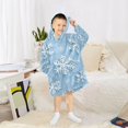 thumbnail image 6 of FORMRS Wearable Blanket Hoodie with Sleeves for Kids Cozy Flannel Sweatshirt, Blue Snowflake, 6 of 7