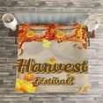 thumbnail image 3 of Ambesonne Harvest Quilted Bedspread Set 3 Pcs, Festival Autumn Leaves, King Size, Orange Yellow Brown, 3 of 3