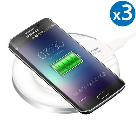 Wireless Charger, FREEDOMTECH 3-Pack Qi Wireless Charging Pad for iPhone 8/8 Plus, iPhone X, iPhone XS/XS Max/XR Samsung Galaxy S7/S8/S8+/S9/S9+, Note5, Note 8, Note 9 Nexus and All Qi-Enabled (Best Qi Charger For Nexus 6)