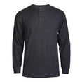 thumbnail image 2 of 2 Pack Men's Cotton Waffle-Knit Thermal Henley Shirt Long Sleeve S-3XL Breathable Fashion Casual Pullover Solid Tops Knitwear Menswear Sweater Spring Comfort, 2 of 3