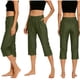 thumbnail image 5 of Pincandy Women's Solid Color Stretch Denim Leggings - 2 Pockets, Loose Skinny Fit with Flared Hem, Perfect for Gym, Workout & Casual Wear, 5 of 7