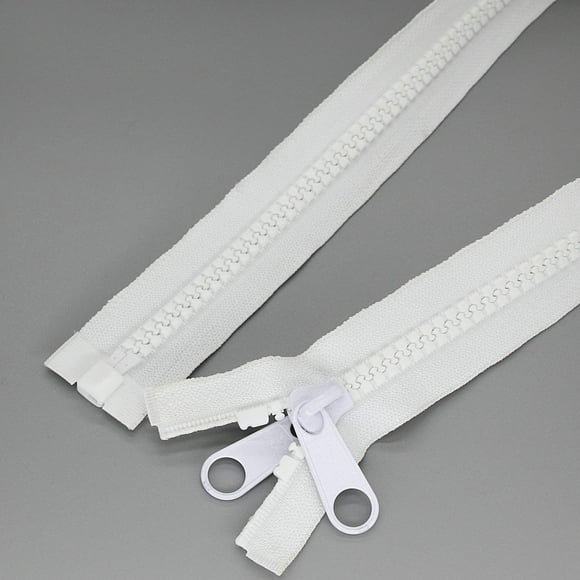 Cremalleras Leekayer #10 122 cm de Alta Resistencia para Costura 2 piezas Blanco